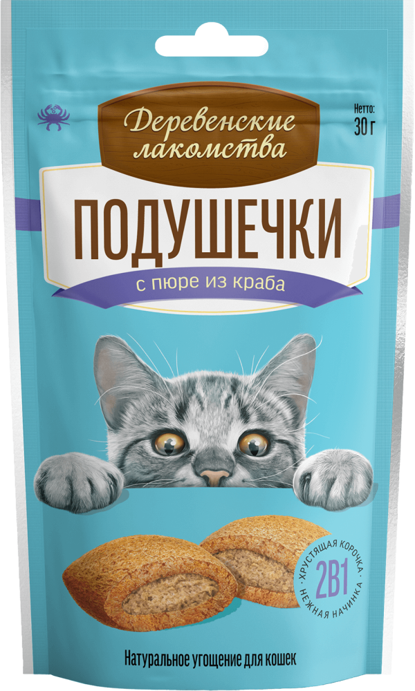 "Деревенские лакомства" Подушечки с пюре из краба, 30г