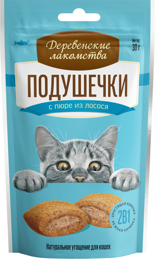 "Деревенские лакомства" Подушечки с пюре из лосося, 30г