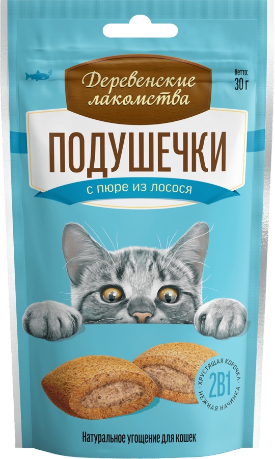 "Деревенские лакомства" Подушечки с пюре из лосося, 30г