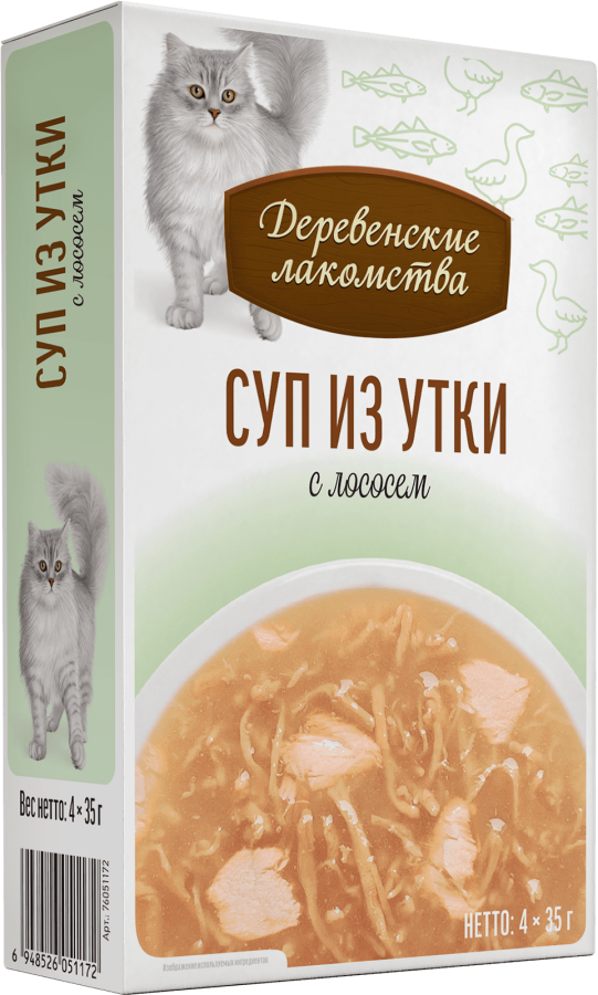 Суп из утки с лососем, пауч 35г*4шт